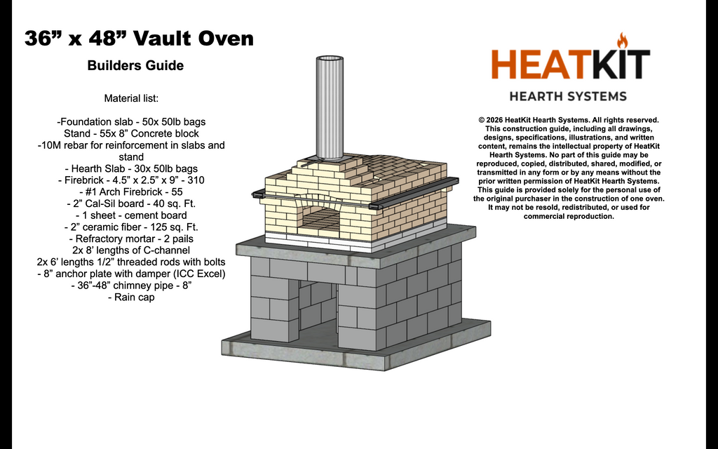 36" x 48" Vault Bake Oven Construction Guide
