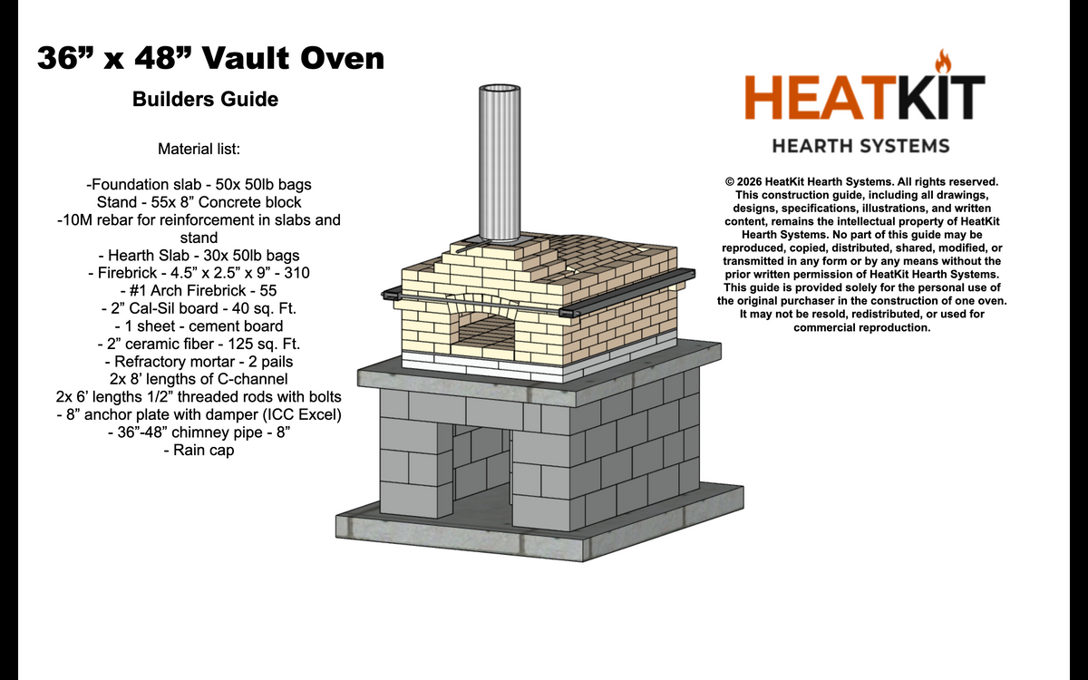 36" x 48" Vault Bake Oven Construction Guide